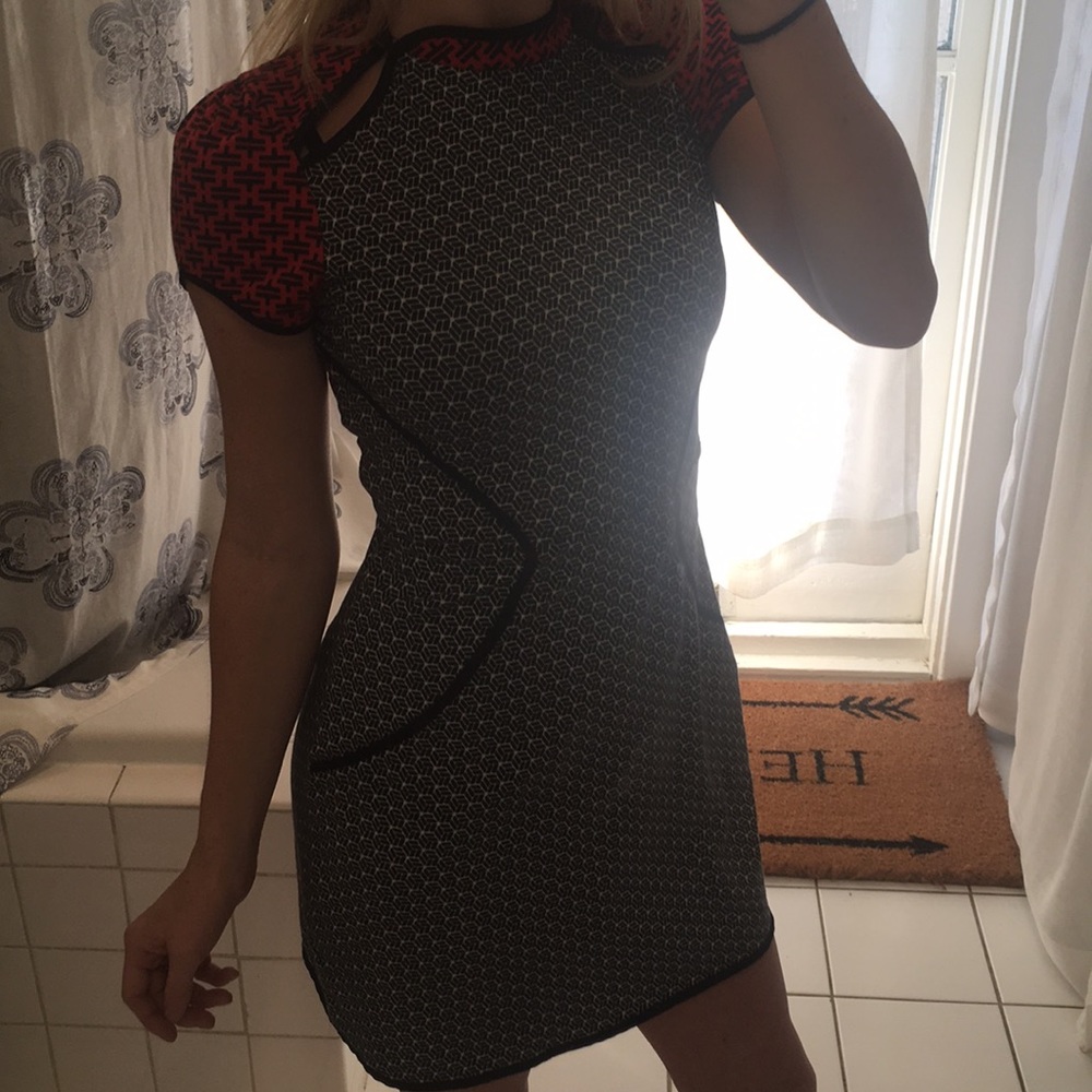 silence+noise geometric cutout dress